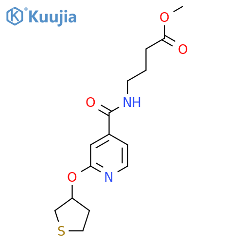 Methyl 4-(2-((tetrahydrothiophen-3-yl)oxy)isonicotinamido)butanoate structure