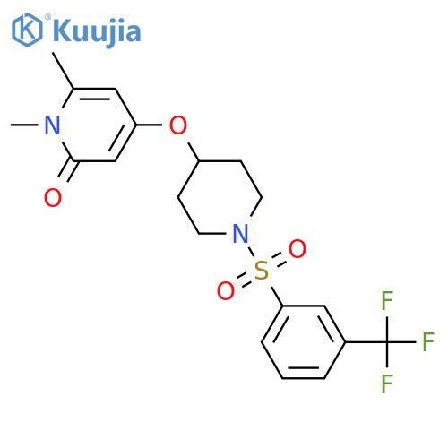 1,6-dimethyl-4-[1-[3-(trifluoromethyl)phenyl]sulfonylpiperidin-4-yl]oxypyridin-2-one structure