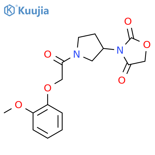 3-(1-(2-(2-Methoxyphenoxy)acetyl)pyrrolidin-3-yl)oxazolidine-2,4-dione structure