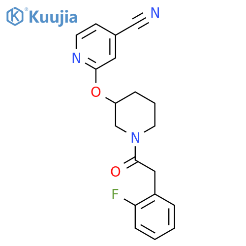 2-({1-[2-(2-fluorophenyl)acetyl]piperidin-3-yl}oxy)pyridine-4-carbonitrile structure