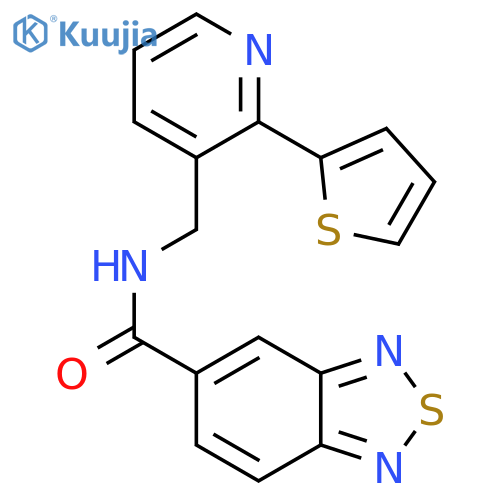 N-{[2-(thiophen-2-yl)pyridin-3-yl]methyl}-2,1,3-benzothiadiazole-5-carboxamide structure