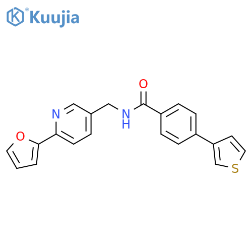 N-{[6-(furan-2-yl)pyridin-3-yl]methyl}-4-(thiophen-3-yl)benzamide structure