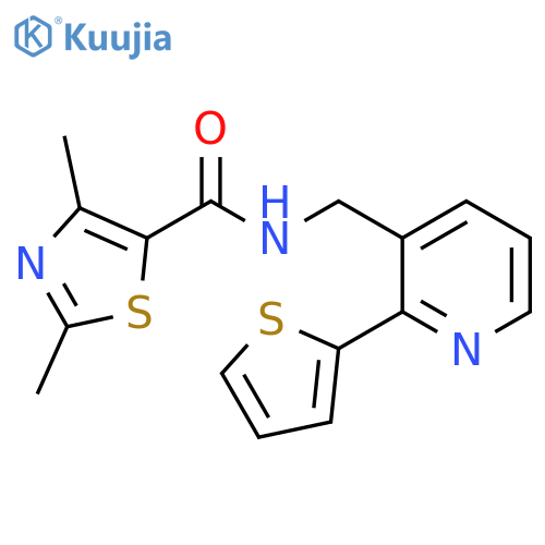 2,4-dimethyl-N-{[2-(thiophen-2-yl)pyridin-3-yl]methyl}-1,3-thiazole-5-carboxamide structure