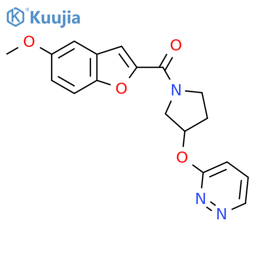 3-{[1-(5-methoxy-1-benzofuran-2-carbonyl)pyrrolidin-3-yl]oxy}pyridazine structure