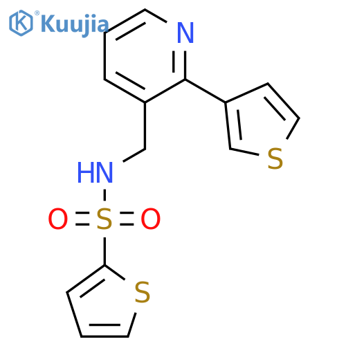 N-{[2-(thiophen-3-yl)pyridin-3-yl]methyl}thiophene-2-sulfonamide structure