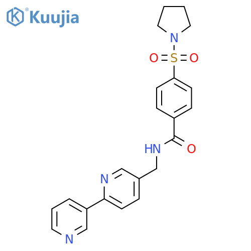 N-({[2,3'-bipyridine]-5-yl}methyl)-4-(pyrrolidine-1-sulfonyl)benzamide structure