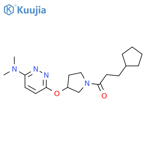3-cyclopentyl-1-(3-{[6-(dimethylamino)pyridazin-3-yl]oxy}pyrrolidin-1-yl)propan-1-one structure