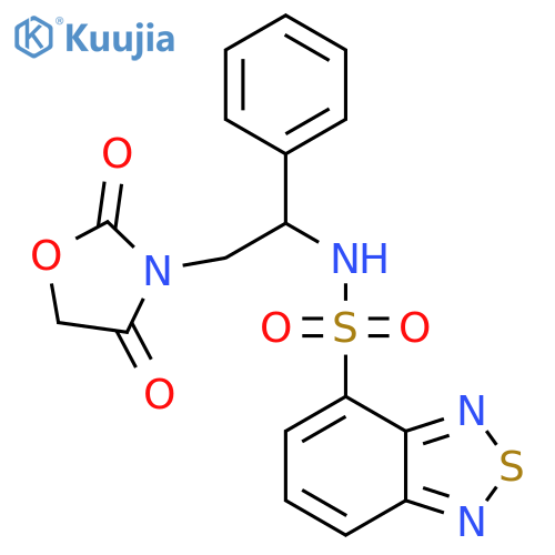 N-[2-(2,4-dioxo-1,3-oxazolidin-3-yl)-1-phenylethyl]-2,1,3-benzothiadiazole-4-sulfonamide structure