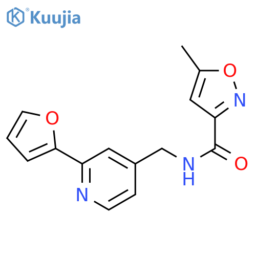 N-{[2-(furan-2-yl)pyridin-4-yl]methyl}-5-methyl-1,2-oxazole-3-carboxamide structure