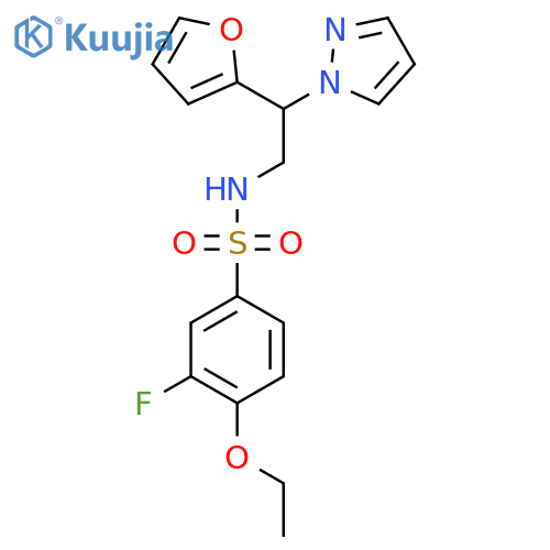 4-ethoxy-3-fluoro-N-[2-(furan-2-yl)-2-(1H-pyrazol-1-yl)ethyl]benzene-1-sulfonamide structure