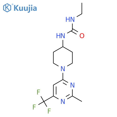 3-ethyl-1-{1-2-methyl-6-(trifluoromethyl)pyrimidin-4-ylpiperidin-4-yl}urea structure