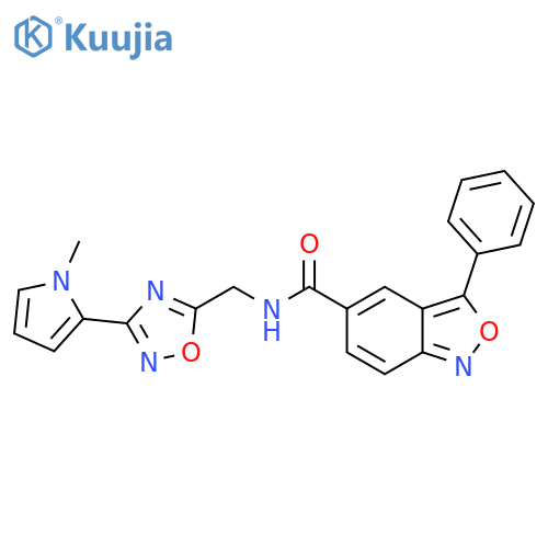 N-{[3-(1-methyl-1H-pyrrol-2-yl)-1,2,4-oxadiazol-5-yl]methyl}-3-phenyl-2,1-benzoxazole-5-carboxamide structure