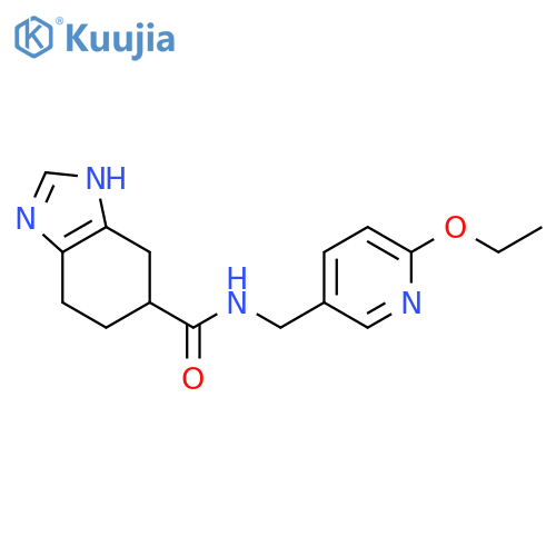 N-[(6-ethoxypyridin-3-yl)methyl]-4,5,6,7-tetrahydro-1H-1,3-benzodiazole-5-carboxamide structure