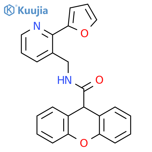 N-{[2-(furan-2-yl)pyridin-3-yl]methyl}-9H-xanthene-9-carboxamide structure