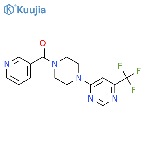 4-[4-(pyridine-3-carbonyl)piperazin-1-yl]-6-(trifluoromethyl)pyrimidine structure
