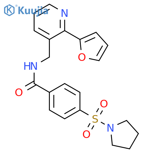 N-{[2-(furan-2-yl)pyridin-3-yl]methyl}-4-(pyrrolidine-1-sulfonyl)benzamide structure
