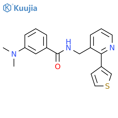 3-(dimethylamino)-N-{[2-(thiophen-3-yl)pyridin-3-yl]methyl}benzamide structure