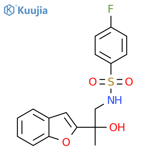 N-[2-(1-benzofuran-2-yl)-2-hydroxypropyl]-4-fluorobenzene-1-sulfonamide structure