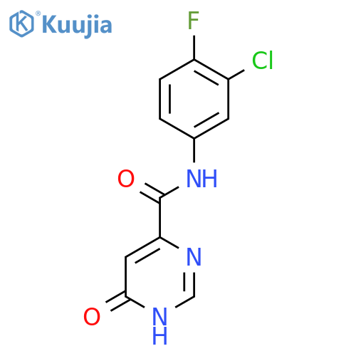 N-(3-chloro-4-fluorophenyl)-6-hydroxypyrimidine-4-carboxamide structure