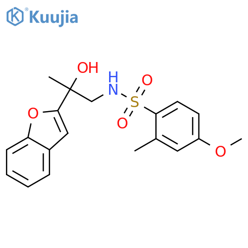 N-[2-(1-benzofuran-2-yl)-2-hydroxypropyl]-4-methoxy-2-methylbenzene-1-sulfonamide structure