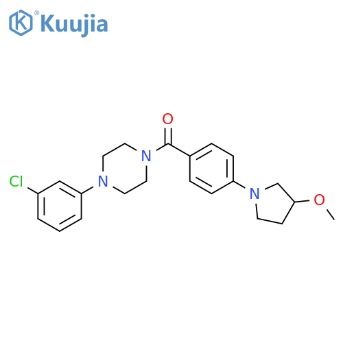 1-(3-chlorophenyl)-4-4-(3-methoxypyrrolidin-1-yl)benzoylpiperazine structure
