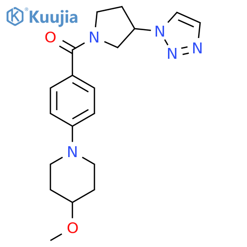 (3-(1H-1,2,3-triazol-1-yl)pyrrolidin-1-yl)(4-(4-methoxypiperidin-1-yl)phenyl)methanone structure