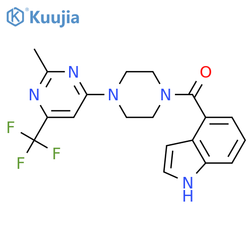 4-{4-[2-methyl-6-(trifluoromethyl)pyrimidin-4-yl]piperazine-1-carbonyl}-1H-indole structure