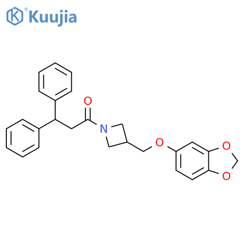 1-{3-[(2H-1,3-benzodioxol-5-yloxy)methyl]azetidin-1-yl}-3,3-diphenylpropan-1-one structure