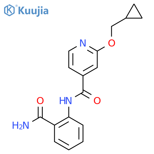 N-(2-carbamoylphenyl)-2-(cyclopropylmethoxy)isonicotinamide structure