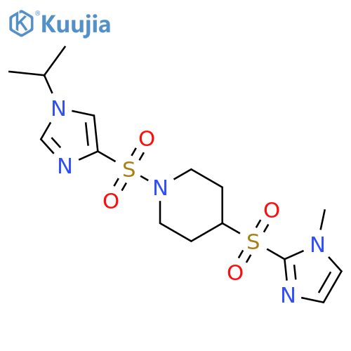 4-(1-methylimidazol-2-yl)sulfonyl-1-(1-propan-2-ylimidazol-4-yl)sulfonylpiperidine structure