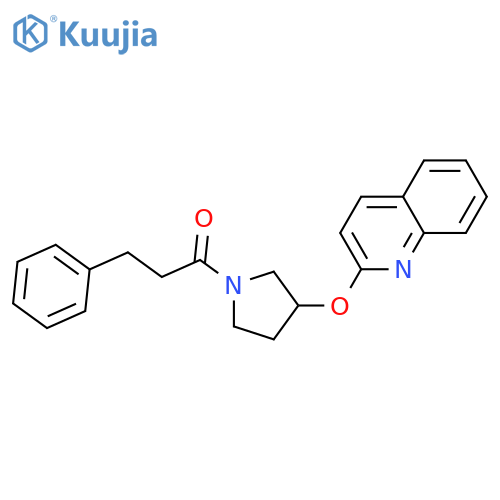 3-phenyl-1-(3-quinolin-2-yloxypyrrolidin-1-yl)propan-1-one structure