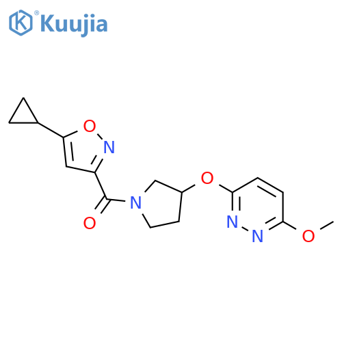3-{[1-(5-cyclopropyl-1,2-oxazole-3-carbonyl)pyrrolidin-3-yl]oxy}-6-methoxypyridazine structure