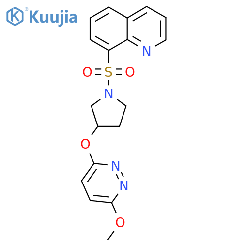8-({3-[(6-methoxypyridazin-3-yl)oxy]pyrrolidin-1-yl}sulfonyl)quinoline structure