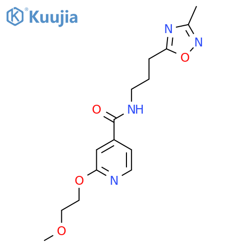 2-(2-methoxyethoxy)-N-(3-(3-methyl-1,2,4-oxadiazol-5-yl)propyl)isonicotinamide structure