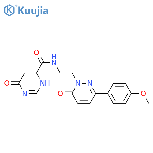 6-hydroxy-N-{2-3-(4-methoxyphenyl)-6-oxo-1,6-dihydropyridazin-1-ylethyl}pyrimidine-4-carboxamide structure