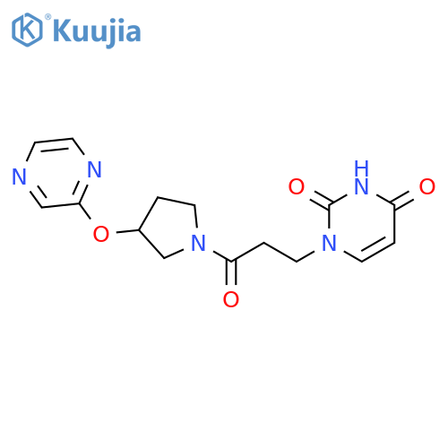 1-{3-oxo-3-[3-(pyrazin-2-yloxy)pyrrolidin-1-yl]propyl}-1,2,3,4-tetrahydropyrimidine-2,4-dione structure