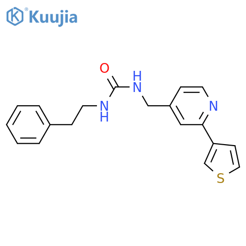 1-(2-phenylethyl)-3-{2-(thiophen-3-yl)pyridin-4-ylmethyl}urea structure