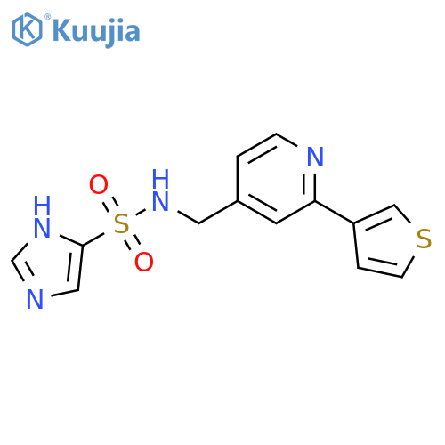 N-{[2-(thiophen-3-yl)pyridin-4-yl]methyl}-1H-imidazole-4-sulfonamide structure