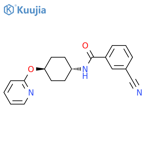 3-cyano-N-[(1r,4r)-4-(pyridin-2-yloxy)cyclohexyl]benzamide structure