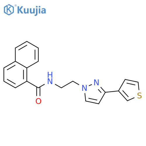N-{2-[3-(thiophen-3-yl)-1H-pyrazol-1-yl]ethyl}naphthalene-1-carboxamide structure