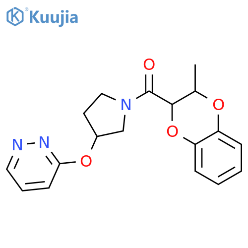 3-{[1-(3-methyl-2,3-dihydro-1,4-benzodioxine-2-carbonyl)pyrrolidin-3-yl]oxy}pyridazine structure