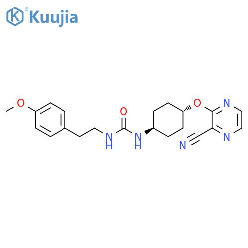 1-[2-(4-methoxyphenyl)ethyl]-3-[(1r,4r)-4-[(3-cyanopyrazin-2-yl)oxy]cyclohexyl]urea structure
