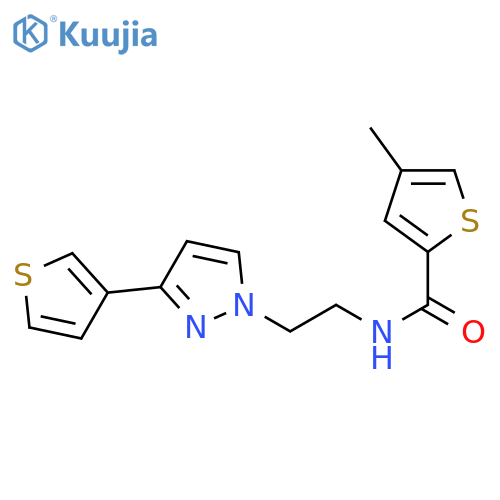4-methyl-N-{2-[3-(thiophen-3-yl)-1H-pyrazol-1-yl]ethyl}thiophene-2-carboxamide structure