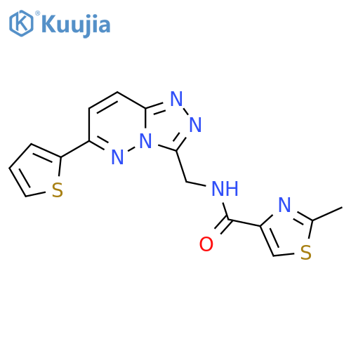 2-methyl-N-{[6-(thiophen-2-yl)-[1,2,4]triazolo[4,3-b]pyridazin-3-yl]methyl}-1,3-thiazole-4-carboxamide structure