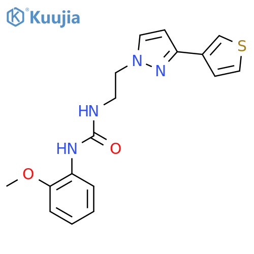 1-(2-methoxyphenyl)-3-{2-[3-(thiophen-3-yl)-1H-pyrazol-1-yl]ethyl}urea structure
