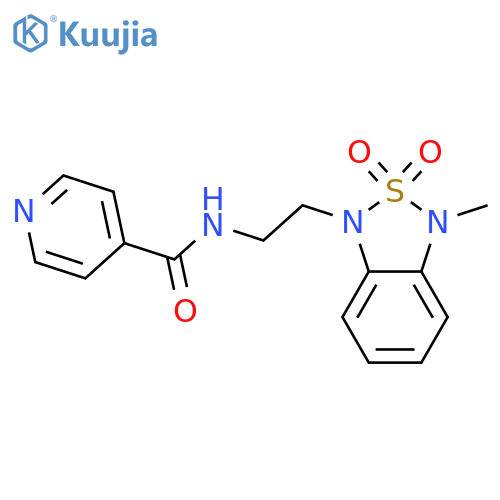 N-2-(3-methyl-2,2-dioxo-1,3-dihydro-2lambda6,1,3-benzothiadiazol-1-yl)ethylpyridine-4-carboxamide structure