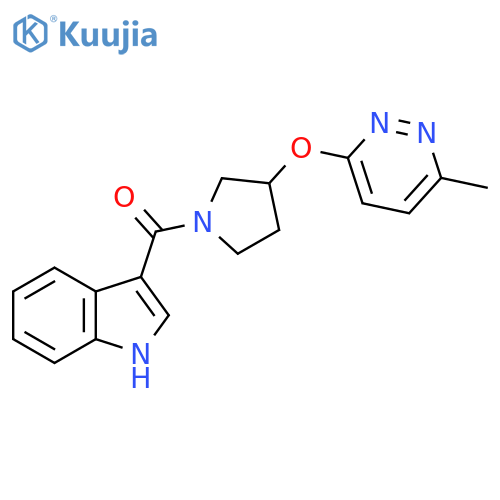3-{3-(6-methylpyridazin-3-yl)oxypyrrolidine-1-carbonyl}-1H-indole structure