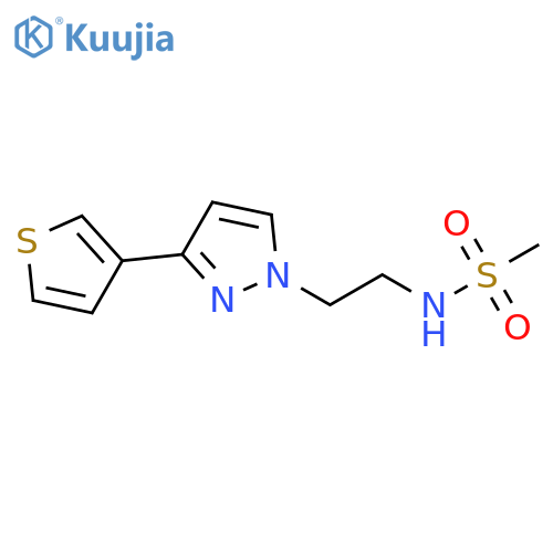 N-{2-[3-(thiophen-3-yl)-1H-pyrazol-1-yl]ethyl}methanesulfonamide structure
