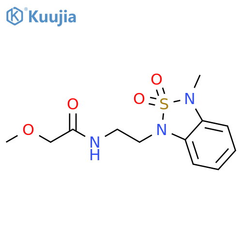 2-methoxy-N-2-(3-methyl-2,2-dioxo-1,3-dihydro-2lambda6,1,3-benzothiadiazol-1-yl)ethylacetamide structure