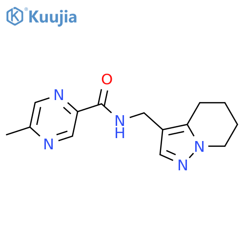 5-methyl-N-({4H,5H,6H,7H-pyrazolo[1,5-a]pyridin-3-yl}methyl)pyrazine-2-carboxamide structure